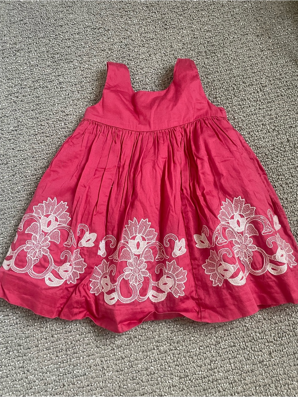 Girls' Pink Embroidered Sundress